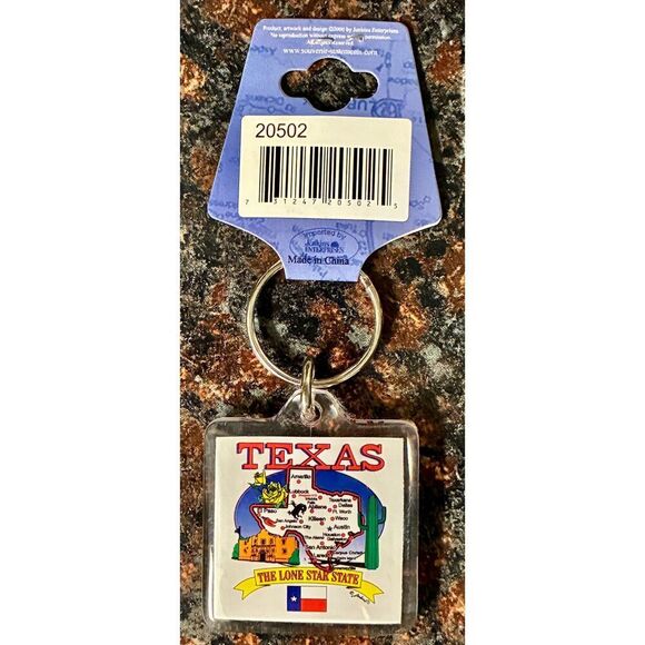 NWT 3 Variety Set Of Souvenir Statements Texas Map Keychains - Picture 7 of 8